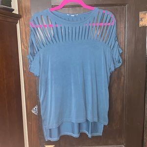 She and Sly cute out detail flowing shirt